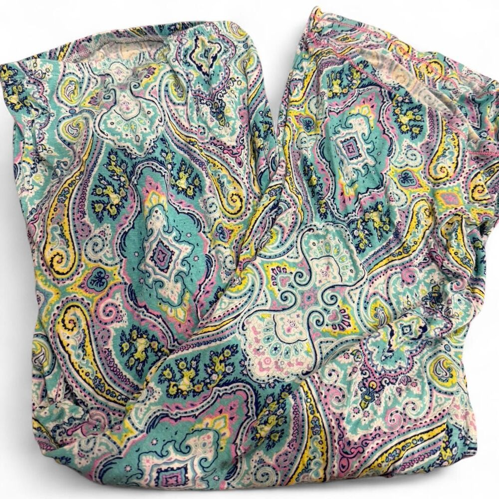 Ellen Tracy Women's Pastel Purple Blue Paisley Colorful Soft Pajamas - Picture 3 of 4